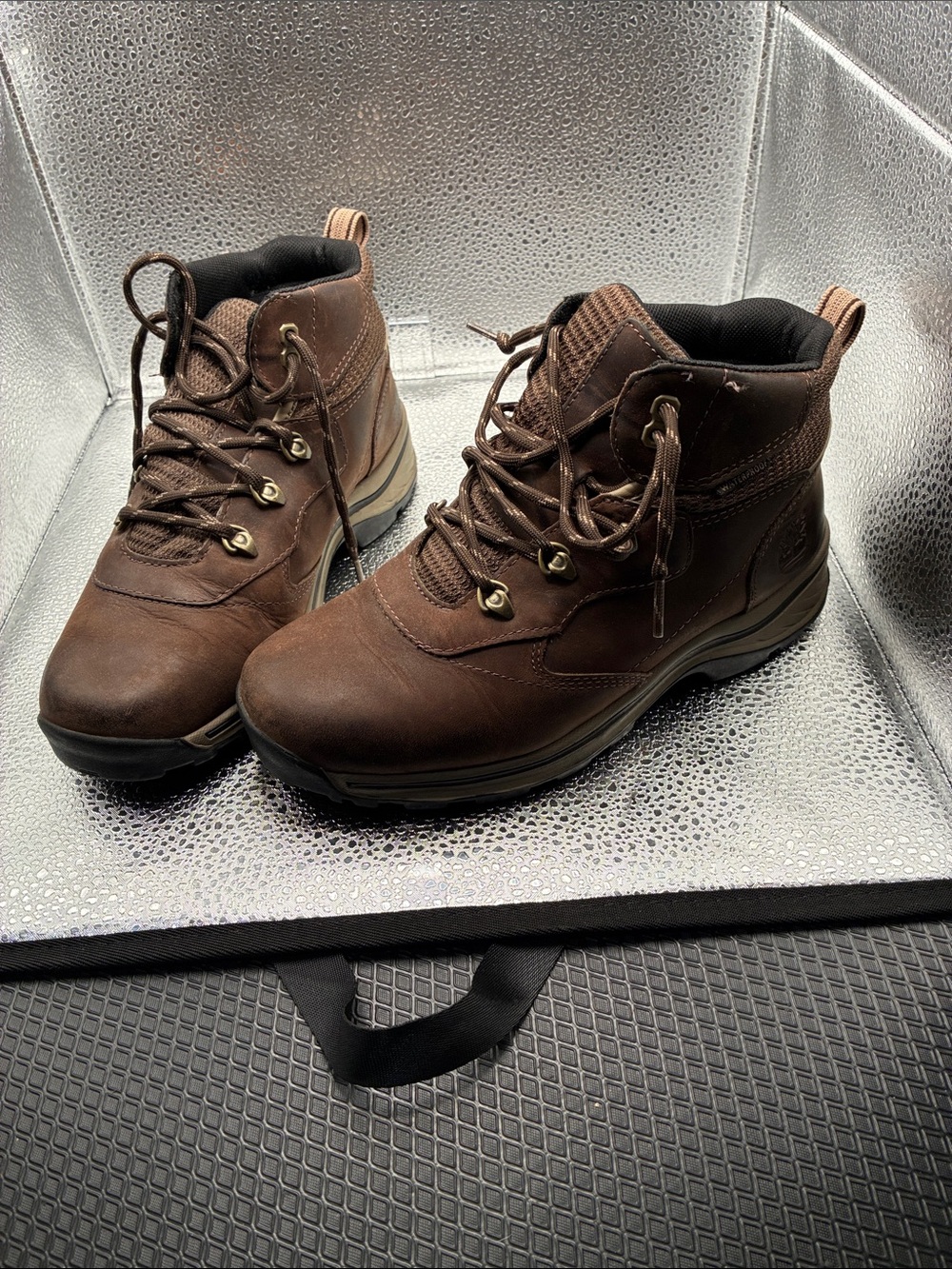 Timberland Brown Lace-Up Leather Hiking Boots